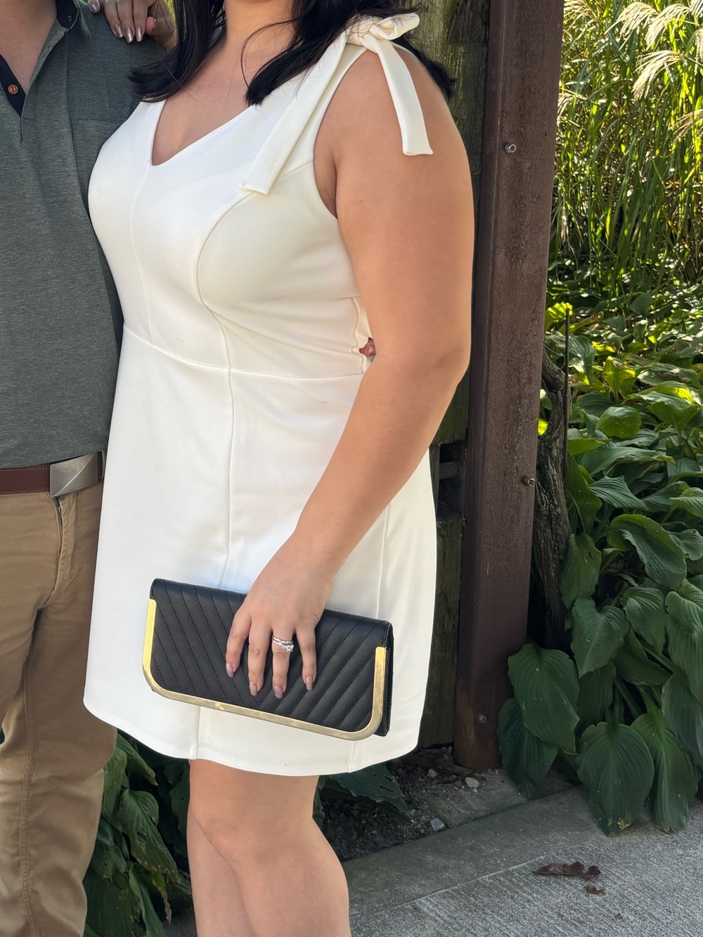 Express Cream Tie-Shoulder Mini Dress